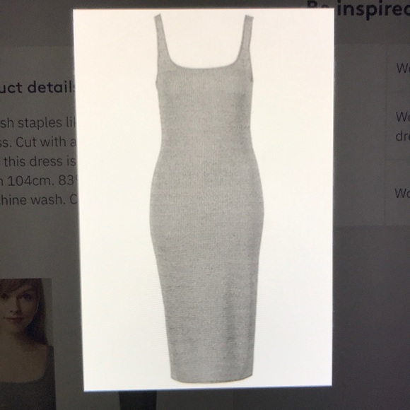 TopShop Grey Cotton Sheath / Scuba Dress NWT - Picture 3 of 7
